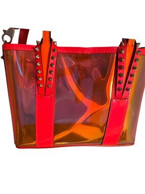 Christian Louboutin Mini Tote | Neon Pink Iridescent TPU | EUC | COA Included